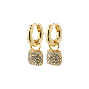 CINDY Recycled Crystal Hoop Earrings Gold-Plated
