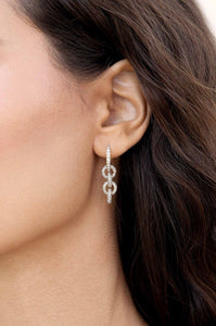 Multi-Ring Crystal Dangle 18k Gold Plated Earrings