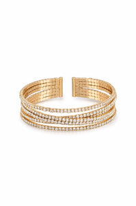 Crystal Strand 18k Gold Plated Cuff