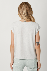 Front Ruche Detail Modal Top Heather Grey