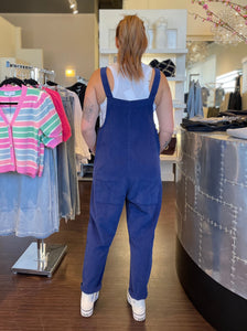 Relaxed Corduroy Overalls Blue Dusk