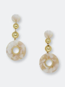 Looped in Taupe Resin 18k Gold Plated Earrings