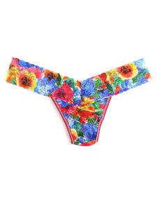 Printed Signature Lace Low Rise Thong Bold Blooms