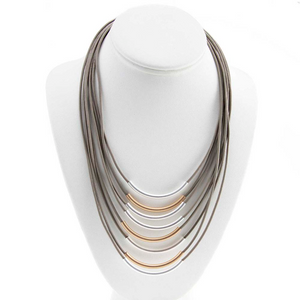 Zoe Multi Strand Mixed Metal Necklace