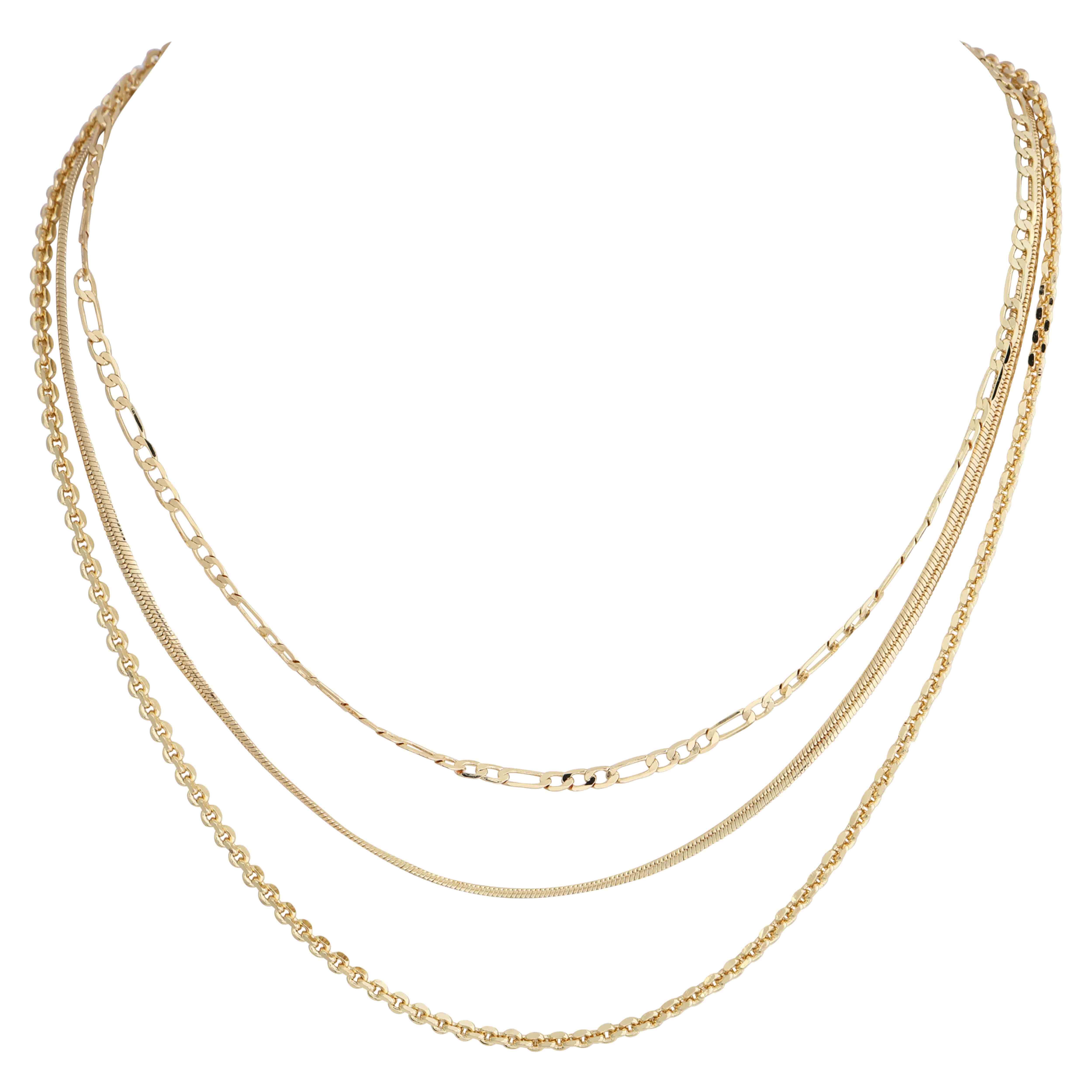 Mia Stacked Necklace Gold