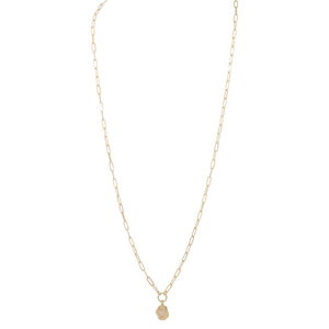 Ivy Long Link Heart Pendant Necklace Gold