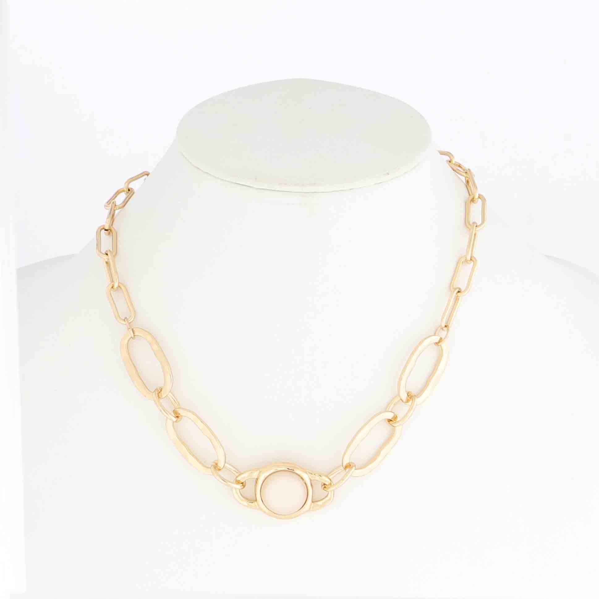 Opal Wide Linked Chain Necklace