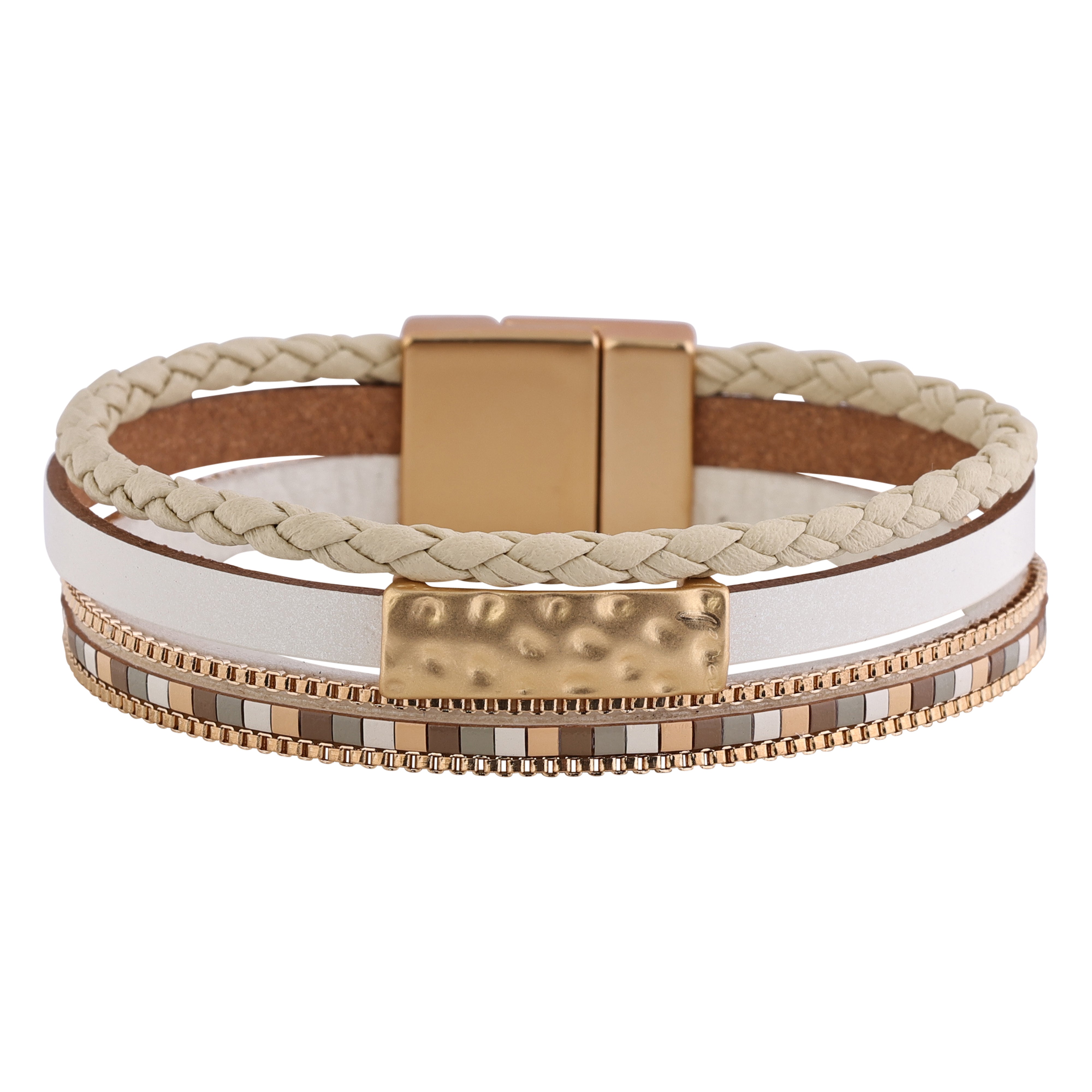 Lia Fashion Bracelet Matte Gold/White