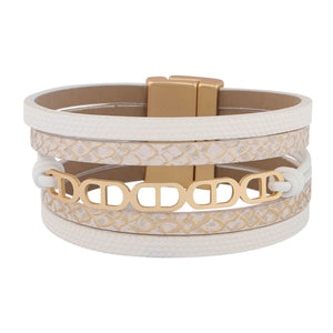 Liv Fashion Bracelet Light Matte Gold/White