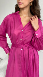 Load image into Gallery viewer, Jade Shirt Dress Fuchsia
