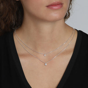 Lucia Crystal Necklace Silver Plated