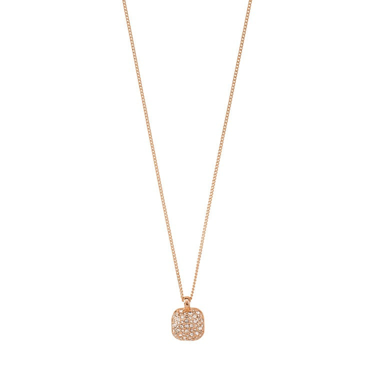 CINDY Recycled Crystal Pendant Necklace Rose Gold-Plated