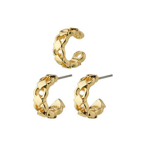 DESIREE Recycled Hoop and Cuff Earrings Gold-Plated