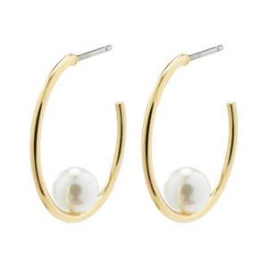 ELINE Recycled Pearl Hoop Earrings Gold-plated