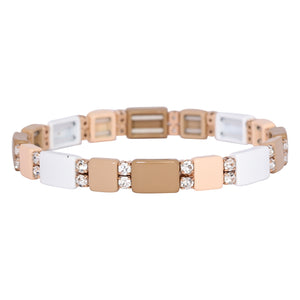 Nora Tila Beads Bracelet Earthtone Crystal