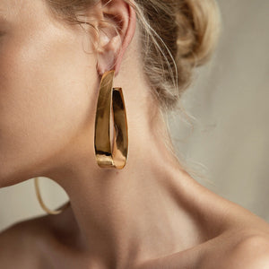 Bold Wide Hoops Gold