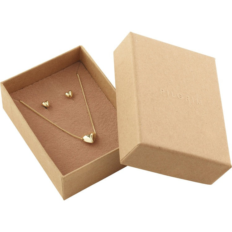 VERNICA Recycled Gift Set Necklace & Earstuds Gold-Plated