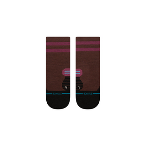 Run Quarter Socks Light Wool Dark Brown Multi