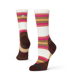 Load image into Gallery viewer, Athletic Steady Crew Socks Magenta Stripe
