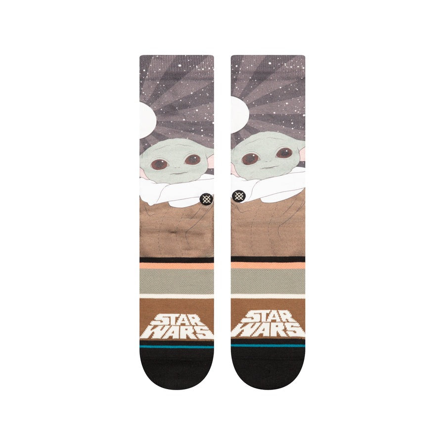 Star Wars Grogu by Jaz Casual Crew Socks Splattered Grey
