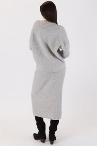 KNOX Straight Skirt Light grey