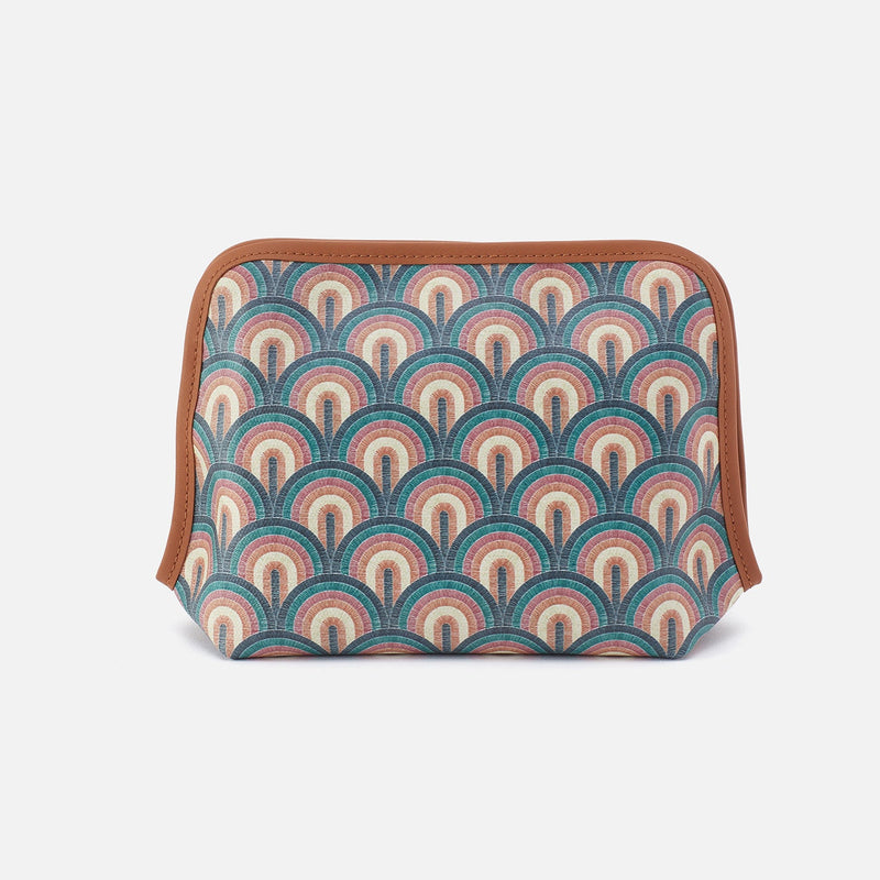 BEAUTY Cosmetic Pouch in Coated Canvas Teal Temptation
