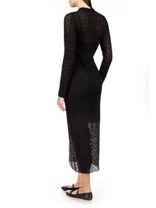 Mock Neck Lace Dress