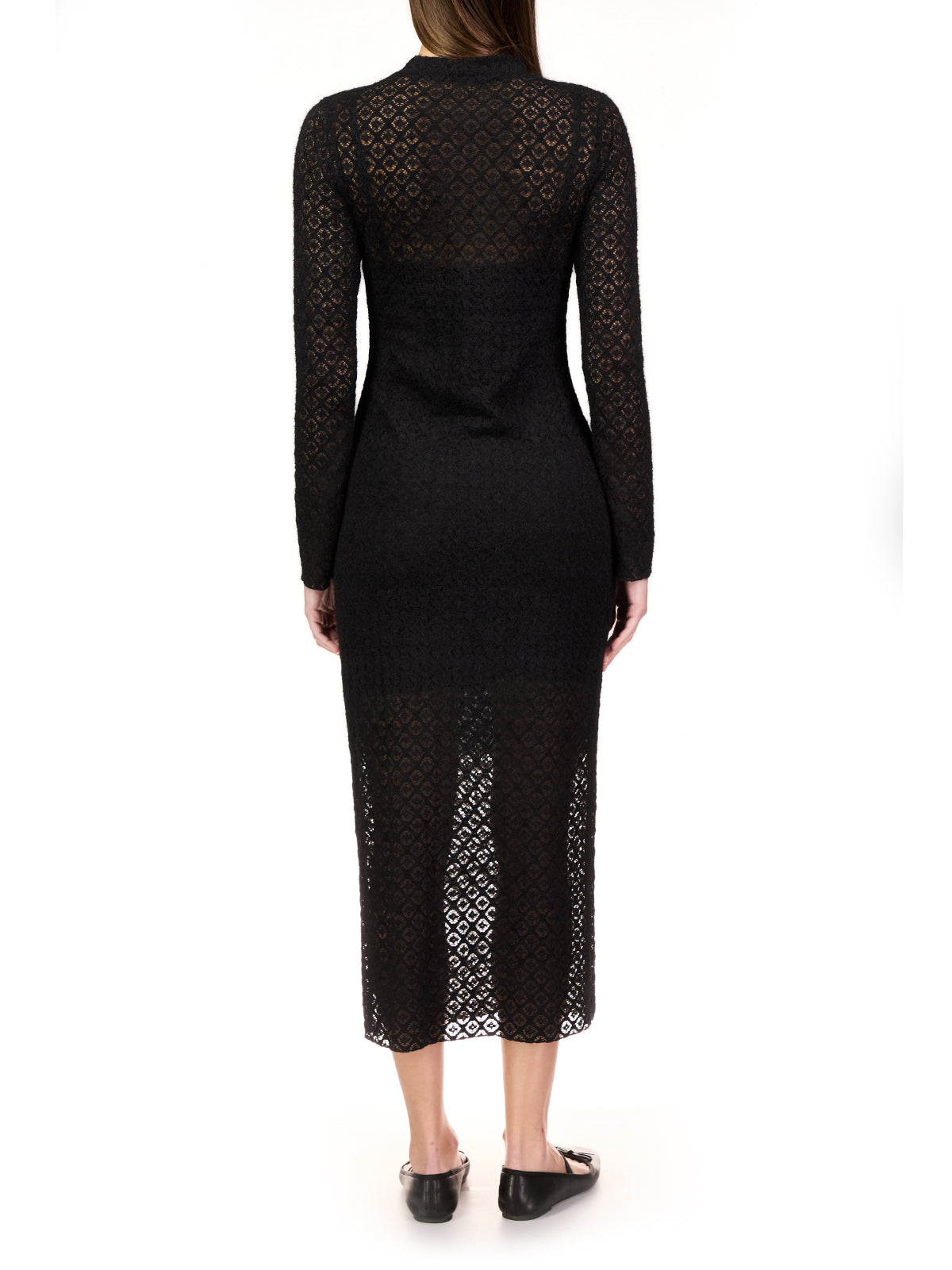 Mock Neck Lace Dress