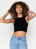 Load image into Gallery viewer, Bamboo High Neck Crop Top
