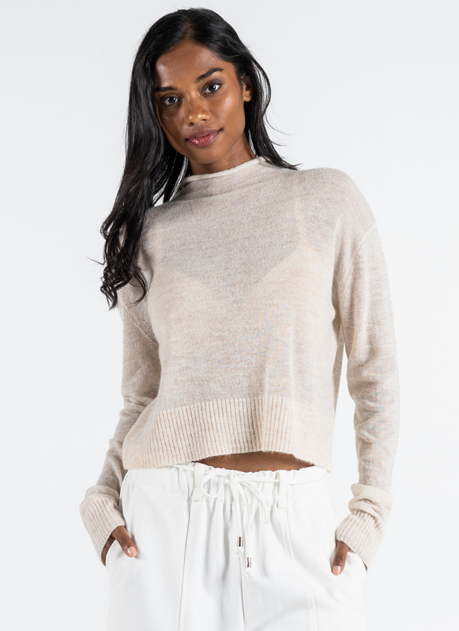 Light Weight Knit Mock Neck Top