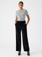 Load image into Gallery viewer, Faye Velvet Trouser Black
