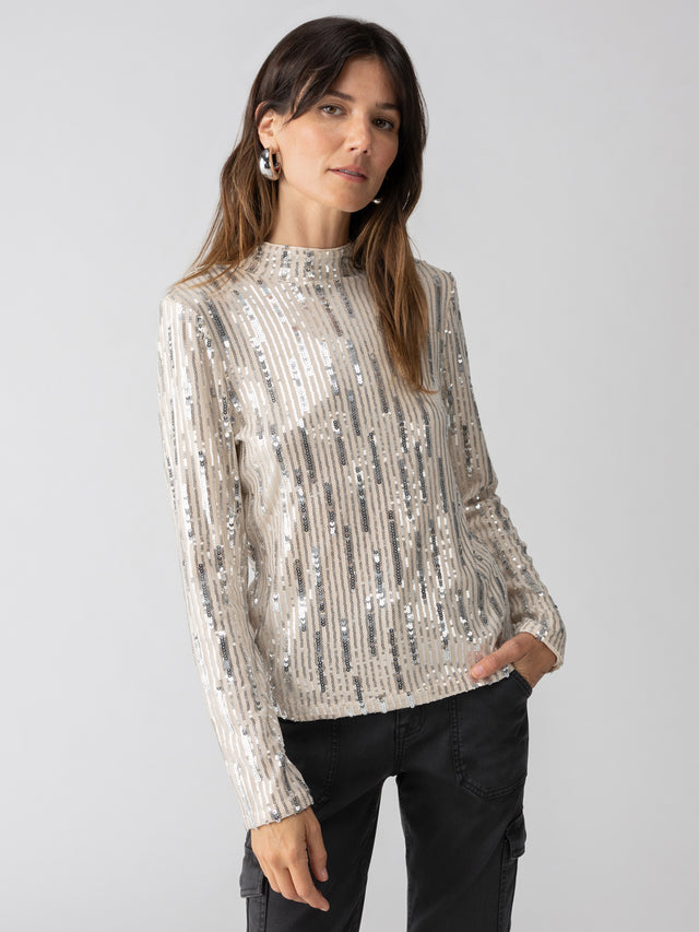 Sequin Mock Top