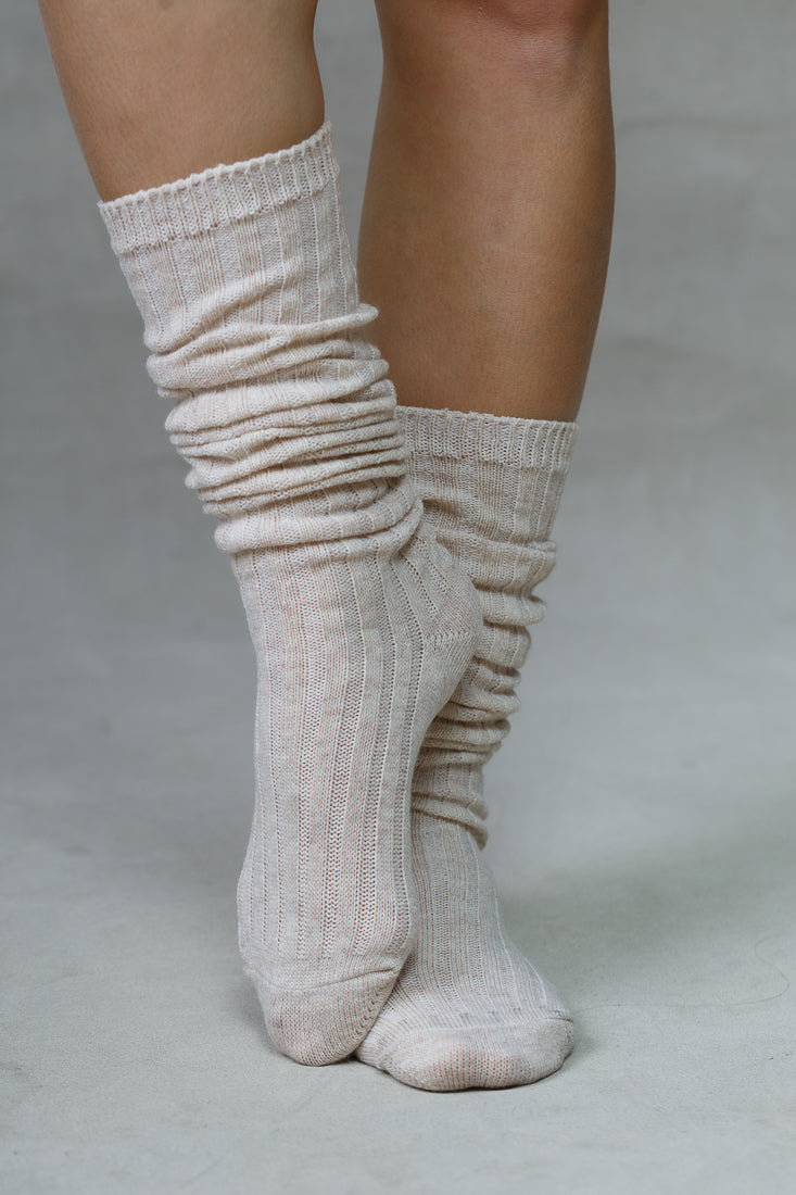 Long Cashmere Blend Slouch Socks