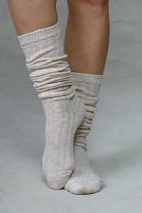 Long Cashmere Blend Slouch Socks