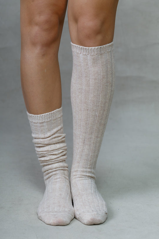 Long Cashmere Blend Slouch Socks