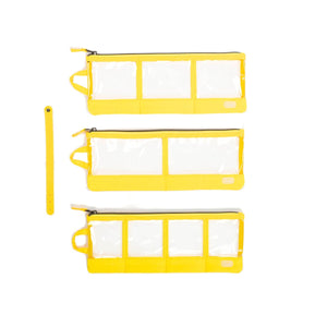 Envelope 3pc Clearview Zip Organizers Yellow