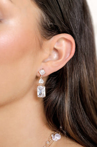 Reflective Crystal Dangle Earrings