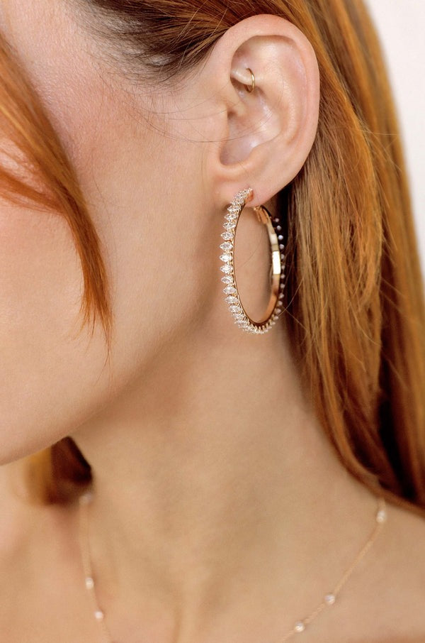 Spotlight Crystal 18k Gold Plated Hoop Earrings