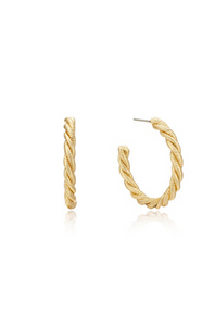 Spun Strands Hoop Earrings Gold