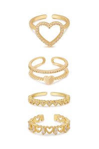Loving On You 18k Gold Plated Ring Set One Size