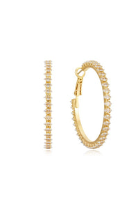 Spotlight Crystal 18k Gold Plated Hoop Earrings