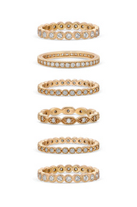 Multi-Stack Geo Crystal Ring Set of 6