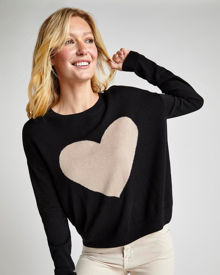 Avery Heart Sweater Black