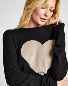 Avery Heart Sweater Black