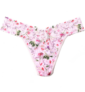 Printed Signature Lace Low Rise Thong Rise and Vine