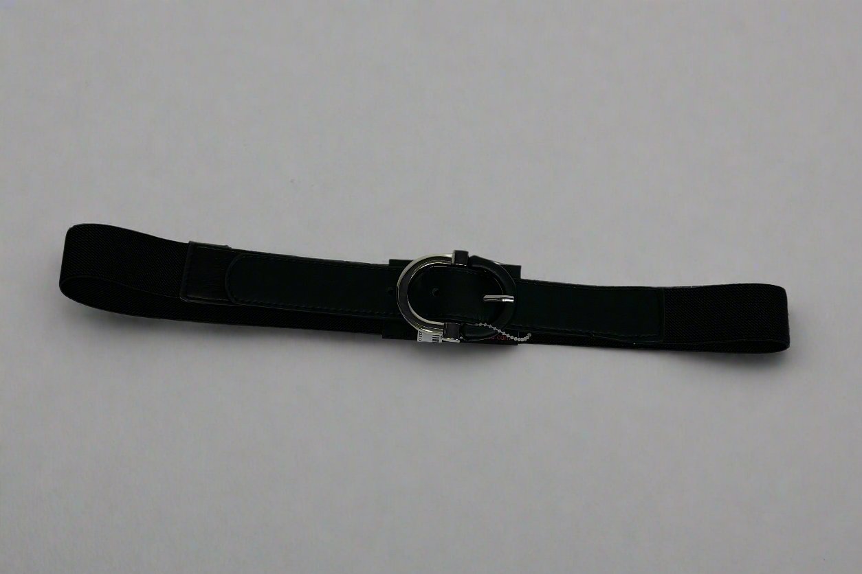 Mia Oval Buckle Belt Black