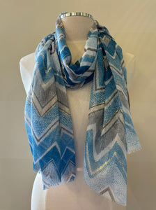 Rita Printed Scarf Blue