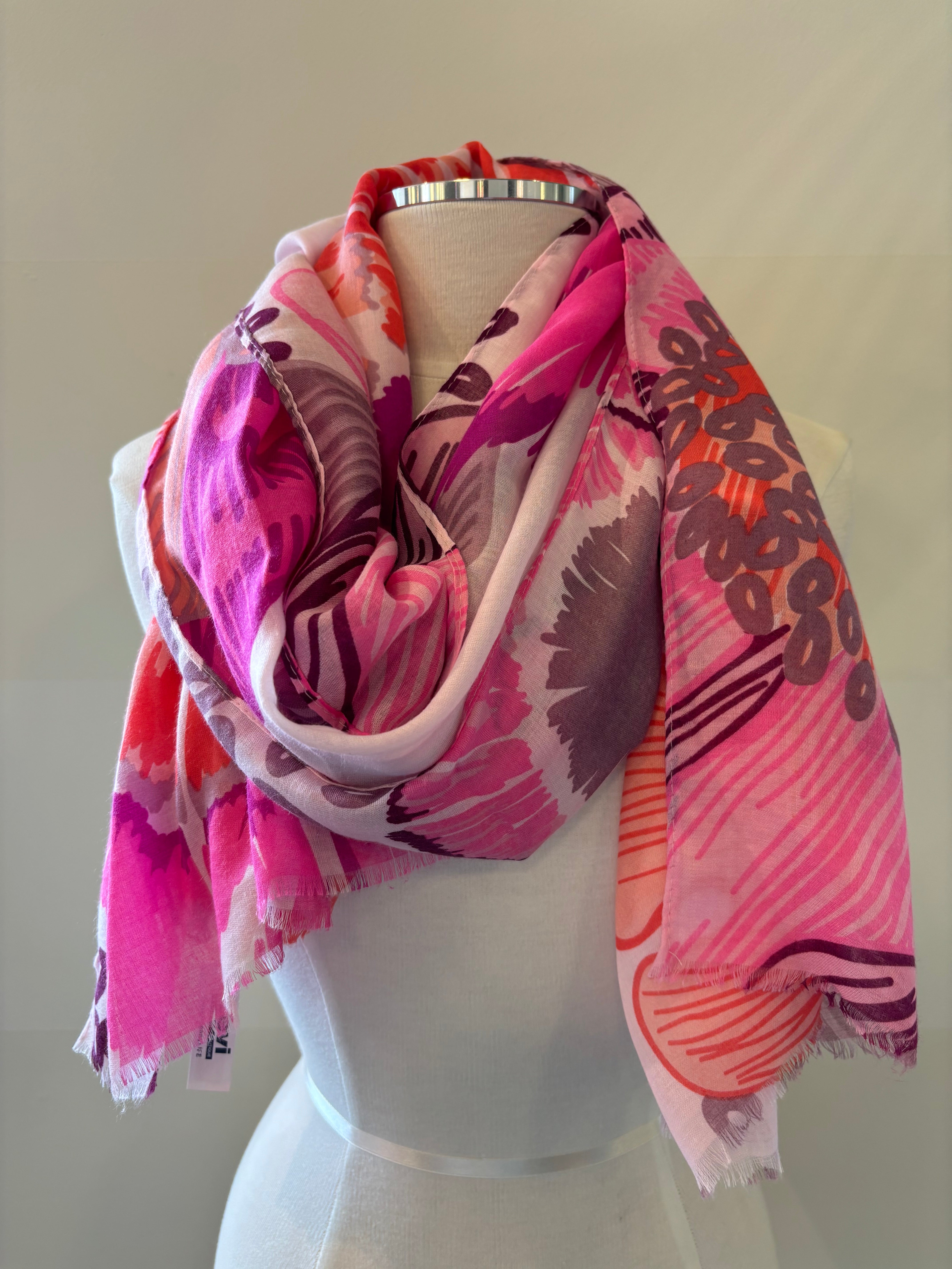 Lana Printed Scarf Pink