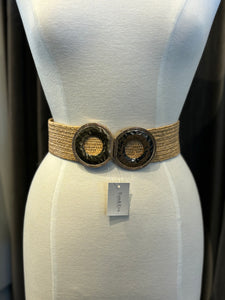 Angie Woven Stretch Belt Camel Combo