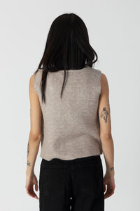 LOLLY Button Front Vest Driftwood